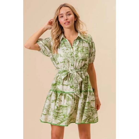 BiBi Woven Printed Tiered Dress - Picture 14 of 16